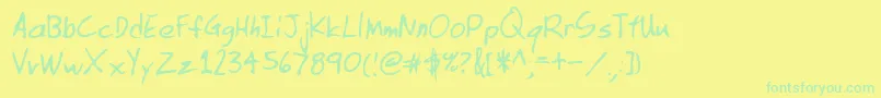 Lehn133-Schriftart – Grüne Schriften auf gelbem Hintergrund