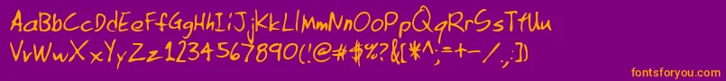 Lehn133 Font – Orange Fonts on Purple Background