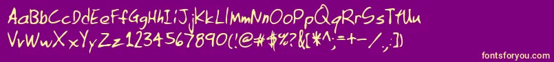 Lehn133 Font – Yellow Fonts on Purple Background