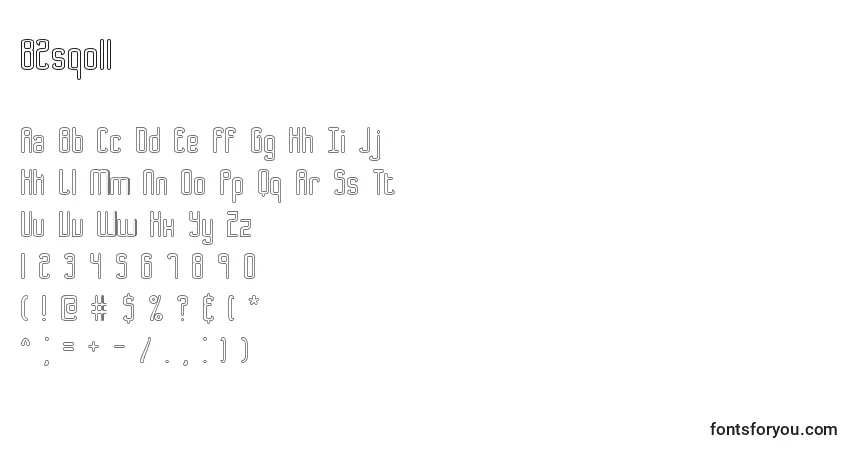 Schriftart B2sqol1 – Alphabet, Zahlen, spezielle Symbole