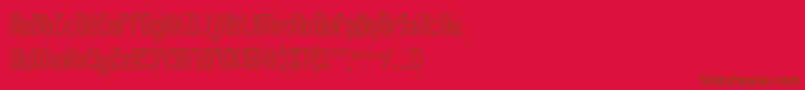 B2sqol1-fontti – ruskeat fontit punaisella taustalla