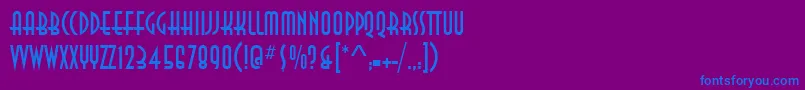 AnnaItcTt Font – Blue Fonts on Purple Background