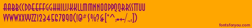 AnnaItcTt-Schriftart – Violette Schriften auf orangefarbenem Hintergrund