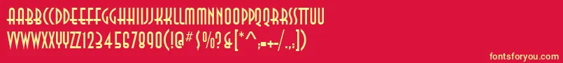 AnnaItcTt Font – Yellow Fonts on Red Background