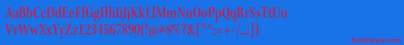 フォントKeplerstdMediumcnsubh – 赤い文字の青い背景