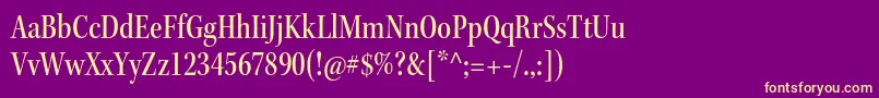 Fonte KeplerstdMediumcnsubh – fontes amarelas em um fundo roxo