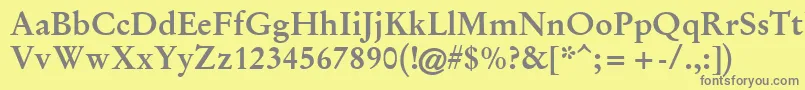 フォントGaryowenBold – 黄色の背景に灰色の文字