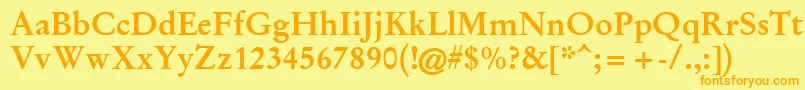 フォントGaryowenBold – オレンジの文字が黄色の背景にあります。