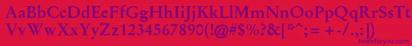 GaryowenBold Font – Purple Fonts on Red Background