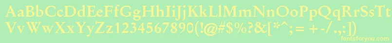 GaryowenBold Font – Yellow Fonts on Green Background