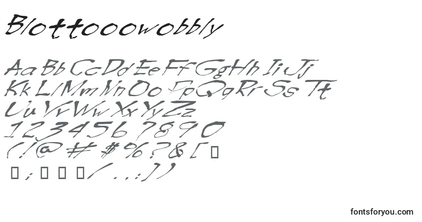 Czcionka Blottooowobbly – alfabet, cyfry, specjalne znaki