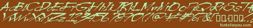 Blottooowobbly Font – Green Fonts on Brown Background