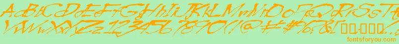 Blottooowobbly Font – Orange Fonts on Green Background
