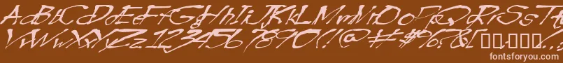 Fonte Blottooowobbly – fontes rosa em um fundo marrom