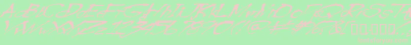 Blottooowobbly-Schriftart – Rosa Schriften auf grünem Hintergrund