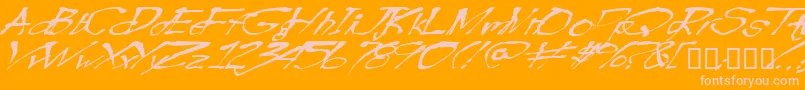 フォントBlottooowobbly – オレンジの背景にピンクのフォント
