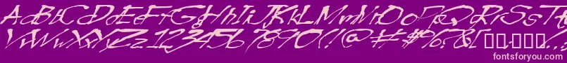 Czcionka Blottooowobbly – różowe czcionki na fioletowym tle
