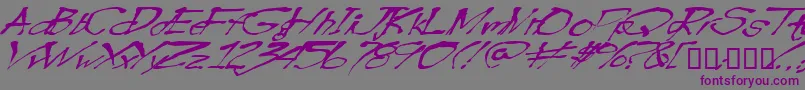 Blottooowobbly Font – Purple Fonts on Gray Background