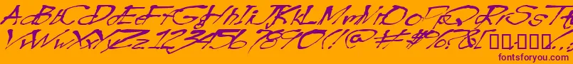 Blottooowobbly-fontti – violetit fontit oranssilla taustalla