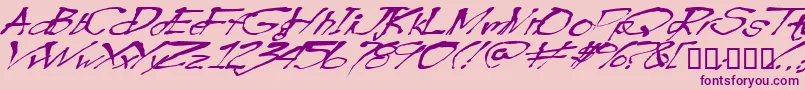 Blottooowobbly Font – Purple Fonts on Pink Background