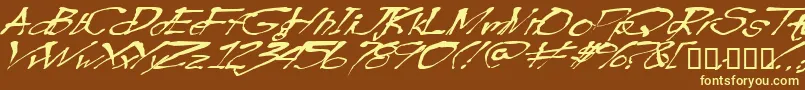 Blottooowobbly Font – Yellow Fonts on Brown Background