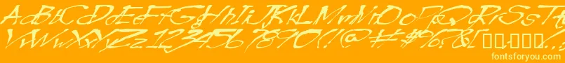 Blottooowobbly Font – Yellow Fonts on Orange Background
