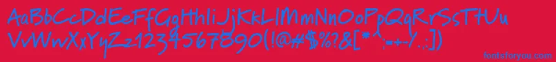 フォントPfnotepadBold – 赤い背景に青い文字