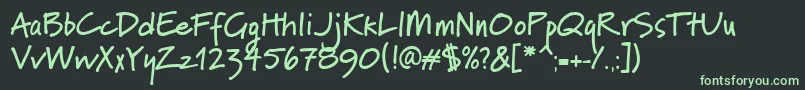 フォントPfnotepadBold – 黒い背景に緑の文字