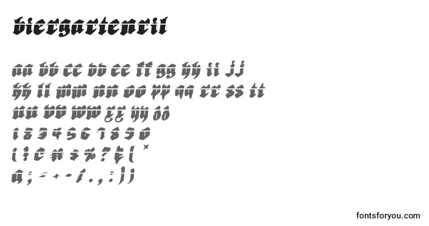 Czcionka Biergartenril – alfabet, cyfry, specjalne znaki
