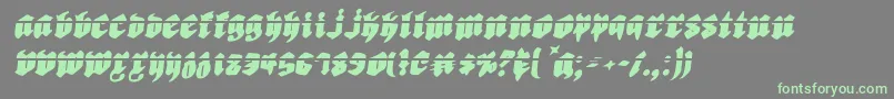 Biergartenril-Schriftart – Grüne Schriften auf grauem Hintergrund