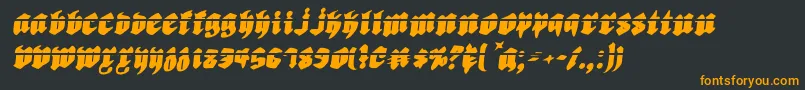 Biergartenril-Schriftart – Orangefarbene Schriften auf schwarzem Hintergrund