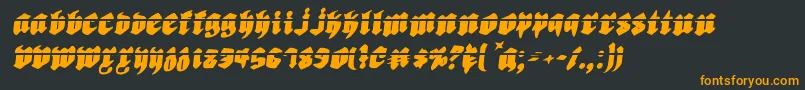 フォントBiergartenril – 黒い背景にオレンジの文字