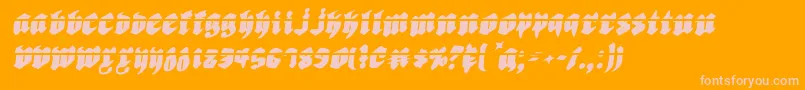 Biergartenril Font – Pink Fonts on Orange Background
