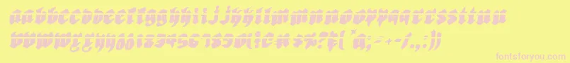 Biergartenril Font – Pink Fonts on Yellow Background