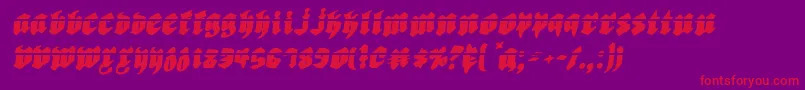 Biergartenril Font – Red Fonts on Purple Background