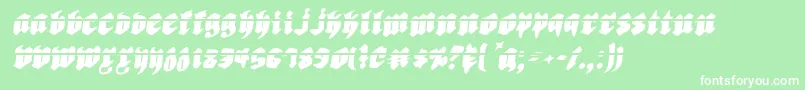 Biergartenril-Schriftart – Weiße Schriften auf grünem Hintergrund