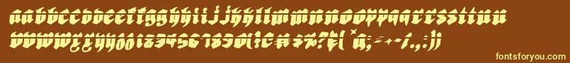 Biergartenril Font – Yellow Fonts on Brown Background