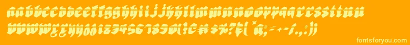 Biergartenril Font – Yellow Fonts on Orange Background