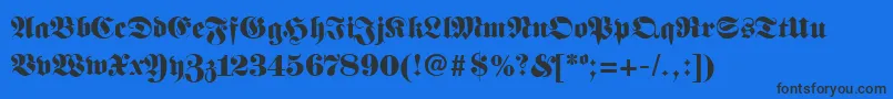 FanfaraRegular Font – Black Fonts on Blue Background