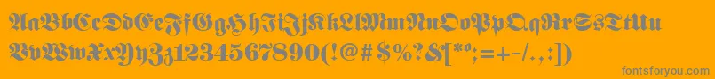 FanfaraRegular-Schriftart – Graue Schriften auf orangefarbenem Hintergrund