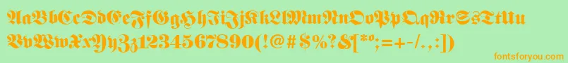 FanfaraRegular Font – Orange Fonts on Green Background