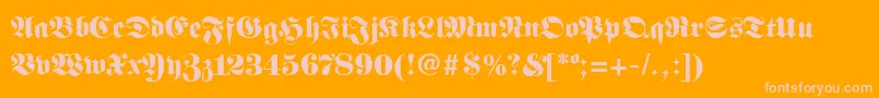 FanfaraRegular-Schriftart – Rosa Schriften auf orangefarbenem Hintergrund