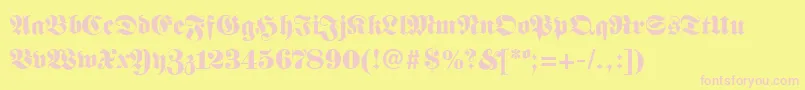 FanfaraRegular Font – Pink Fonts on Yellow Background