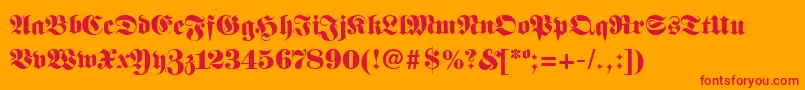 FanfaraRegular Font – Red Fonts on Orange Background