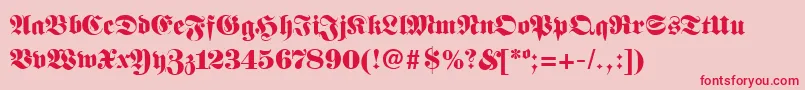 FanfaraRegular Font – Red Fonts on Pink Background