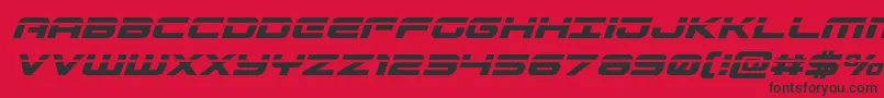 Fonte Gunshiplaserital – fontes pretas em um fundo vermelho