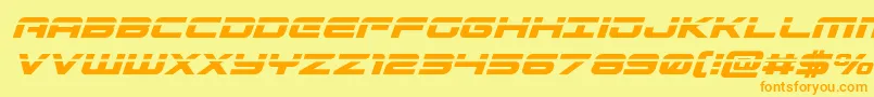 Gunshiplaserital Font – Orange Fonts on Yellow Background