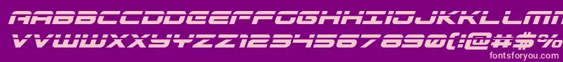 Fonte Gunshiplaserital – fontes rosa em um fundo violeta