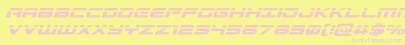 Gunshiplaserital Font – Pink Fonts on Yellow Background