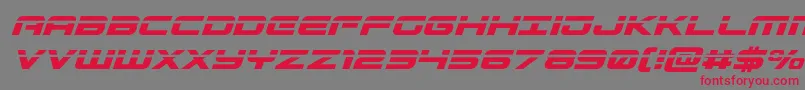フォントGunshiplaserital – 赤い文字の灰色の背景
